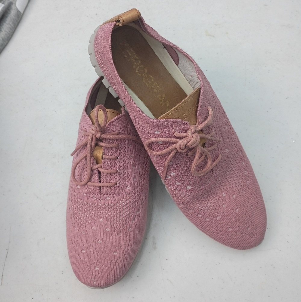 Cole Haan Pink Knit Lace-Up Slip-On Sneakers